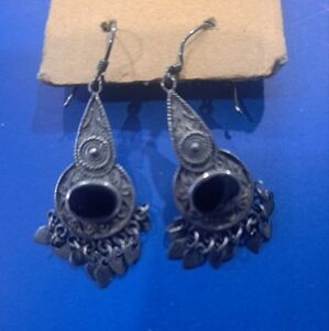 Vintage Elegant Sterling Silver Dangle Earrings